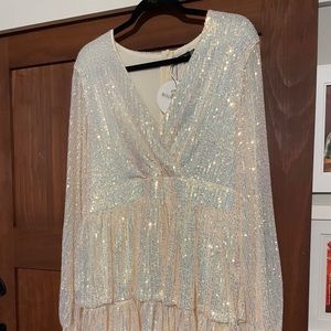 White Sequined dress NWT